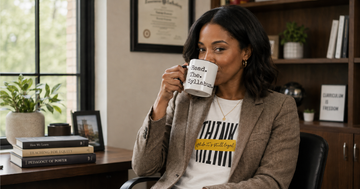 You Got This and You Are Capable black accent coffee mug with Petty Professor eye logo