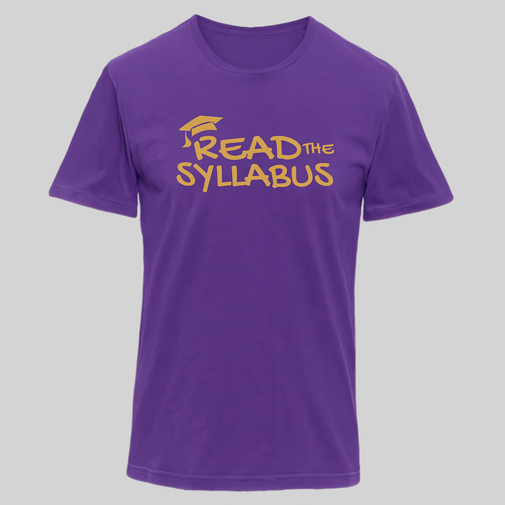 Read the Syllabus Bold Gold Grad Cap Tee