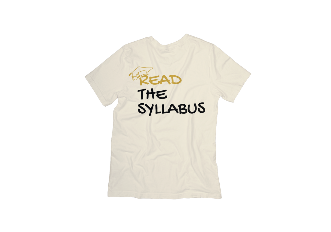 "PREORDER" - Read the Syllabus" Grad Cap Tee