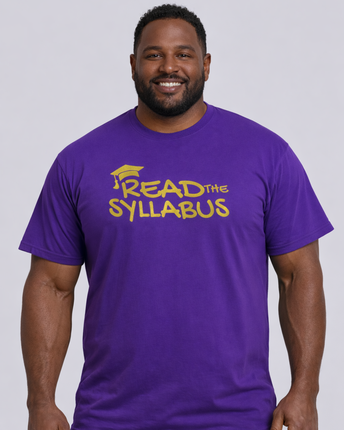 Read the Syllabus Tee - Bold Gold Grad Cap